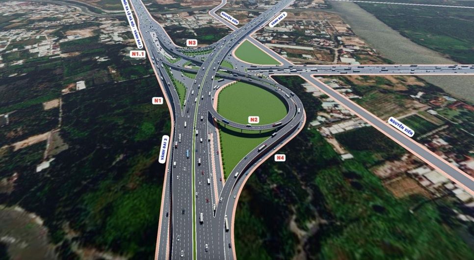 Phối cảnh dự án Nút giao thông Gò Công 4 tầng. Ảnh: Sở Xây dựng TP.HCM