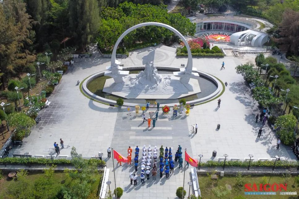 Khu tưởng niệm chiến sĩ Gạc Ma từ trên cao