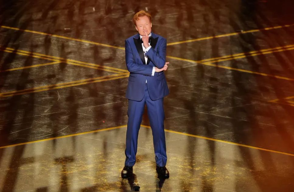 <i>Conan O'Brien - người đảm nhận vai trò dẫn dắt lễ trao giải khá thành công. Ảnh: Reuters</i> <i>Conan O'Brien - người đảm nhận vai trò dẫn dắt lễ trao giải khá thành công. Ảnh: Reuters</i>