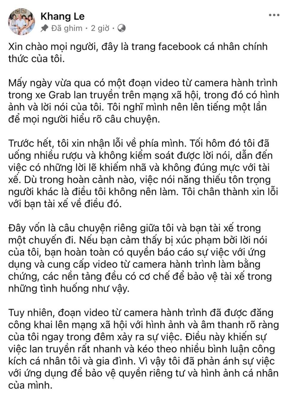 Bài viết xin lỗi của nhạc sĩ Minh Khang nhanh chóng thu hút hơn 5.000 lượt quan tâm. Tuy nhiên, anh đã khóa bình luận công khai, chỉ cho phép bạn bè trong danh sách cá nhân tương tác.