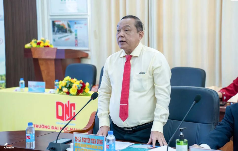 TS. Nguyễn Tiến Dũng, Chủ tịch Hội đồng trường Đại học Nam Cần Thơ chia sẻ tại hội thảo