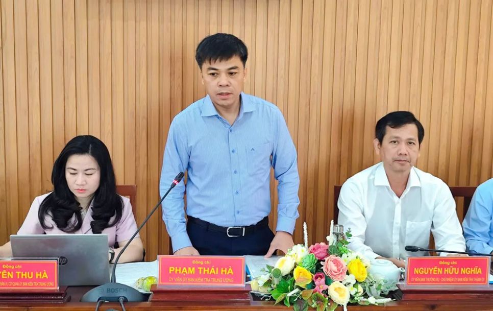 Đồng chí Phạm Thái Hà phát biểu kết luận buổi làm việc