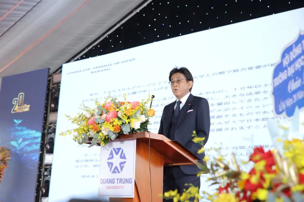 Phát biểu Tổng lãnh sự Nhật Bản tại Đà Nẵng tại sự kiện. Ảnh: HOÀNG TRANG Phát biểu Tổng lãnh sự Nhật Bản tại Đà Nẵng tại sự kiện. Ảnh: HOÀNG TRANG