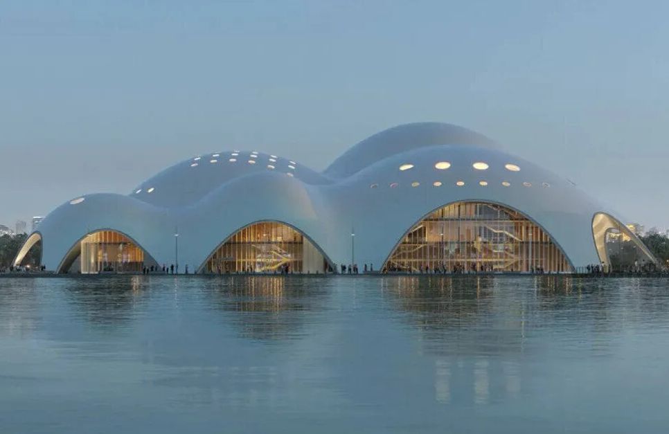 Phối cảnh một công trình nhà hát Opera đang được xây dựng trên địa bàn Hà Nội