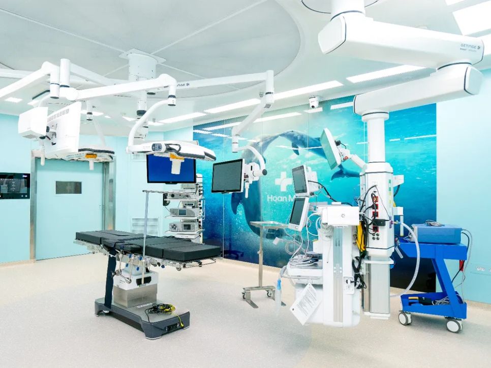 Phòng mổ được thiết kế theo các tiêu chuẩn quốc tế nghiêm ngặt