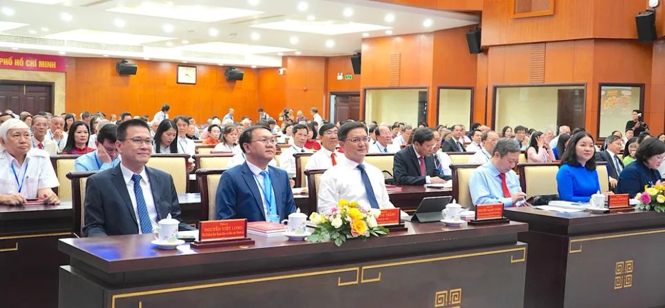 Các đồng chí lãnh đạo thành phố dự tại Đại hội. ẢNH QUANG HUY