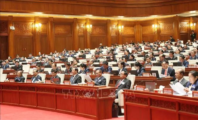 Quang cảnh Kỳ họp thứ nhất Quốc hội khóa X của Lào. Ảnh: TTXVN Quang cảnh Kỳ họp thứ nhất Quốc hội khóa X của Lào. Ảnh: TTXVN