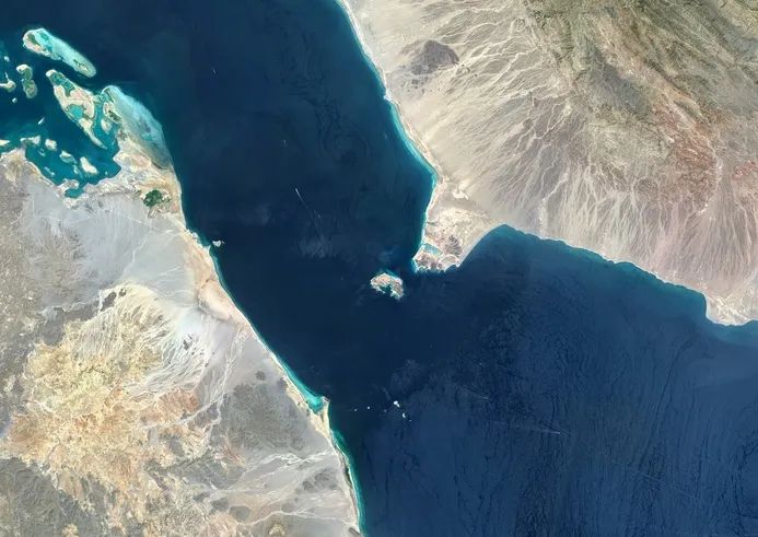Ảnh vệ tinh về Eo biển Bab al-Mandeb. Ảnh: Getty Images