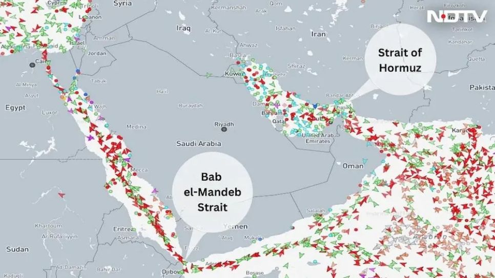 Tuyến hàng hải eo biển Hormuz là huyết mạch chính cho vận tải dầu mỏ và khí đốt tự nhiên toàn cầu. Ảnh: NDTV