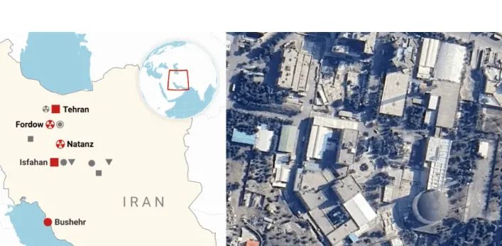 Bản đồ thành phố Isfahan của Iran. Ảnh: Google Earth