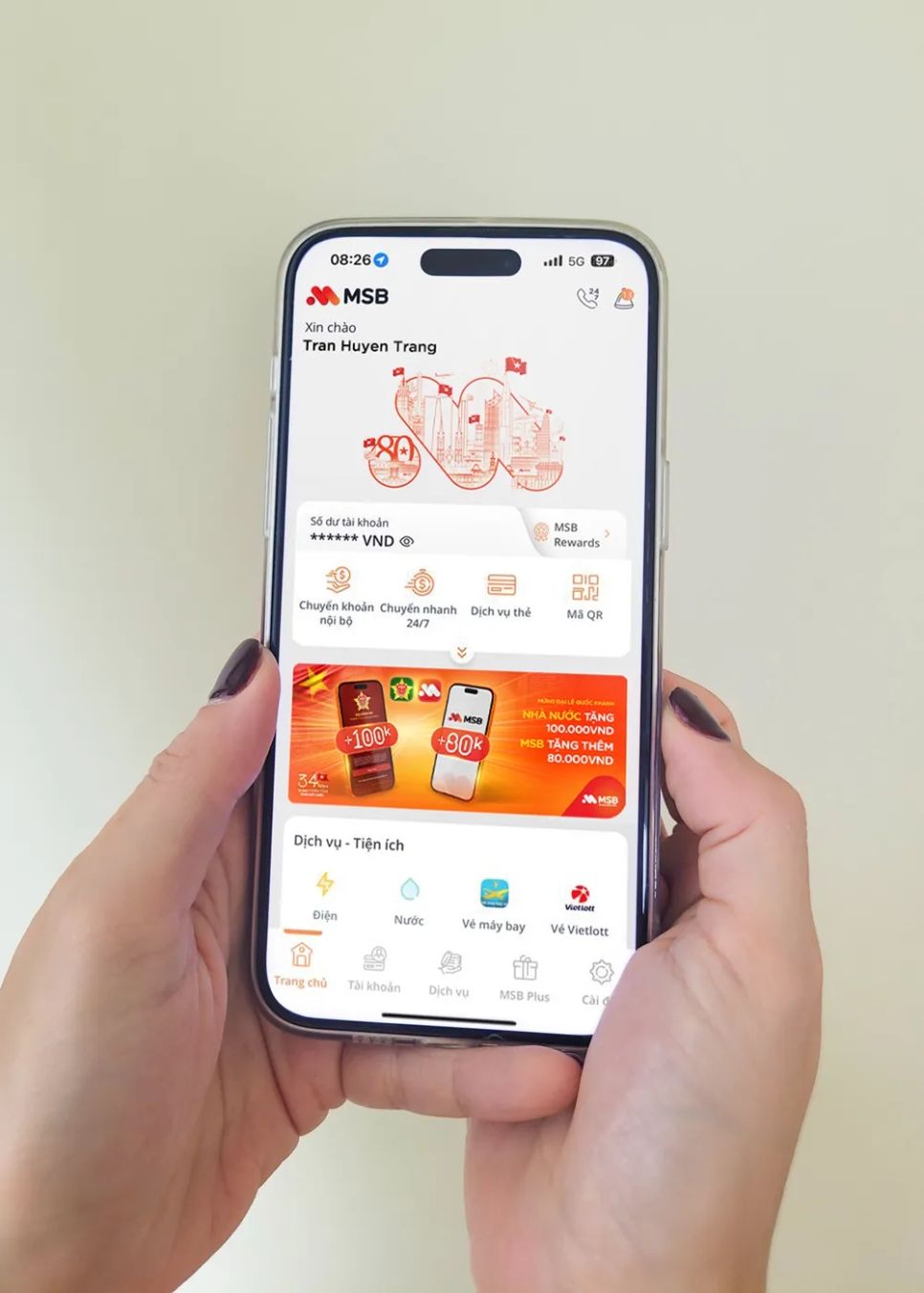 Thanh toán trực tuyến, tên tài khoản phải đồng nhất với tên trên căn cước công dân. Ảnh: NHUNG NGUYỄN