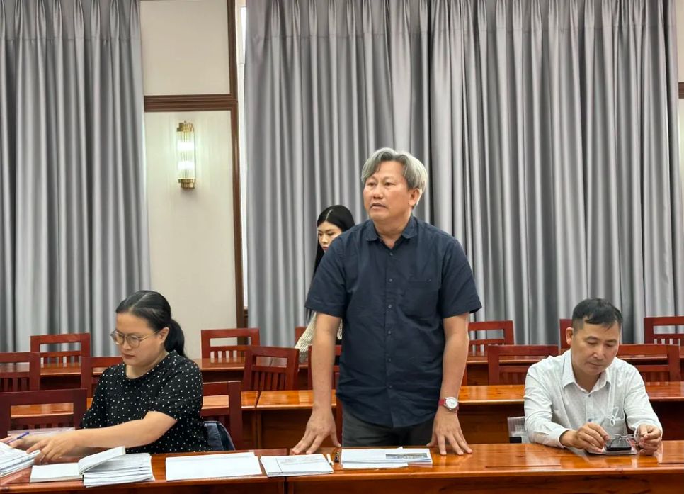 Chủ đầu tư dự án Chung cư 4S Linh Đông phát biểu tại buổi làm việc. Ảnh: THANH HIỀN