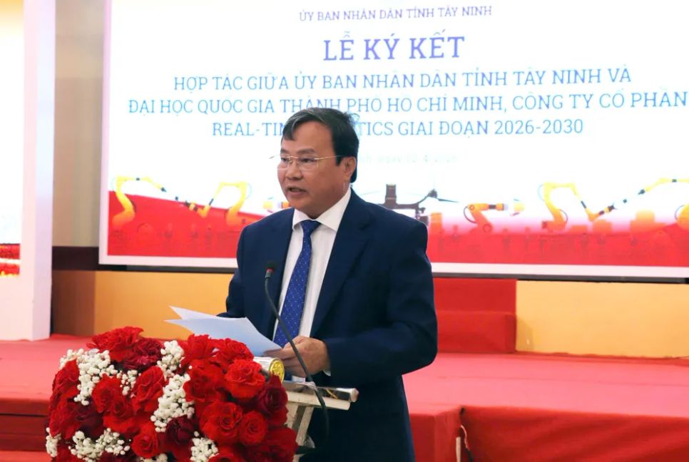 Chủ tịch UBND tỉnh Tây Ninh Lê Văn Hẳn phát biểu tại lễ ký kết