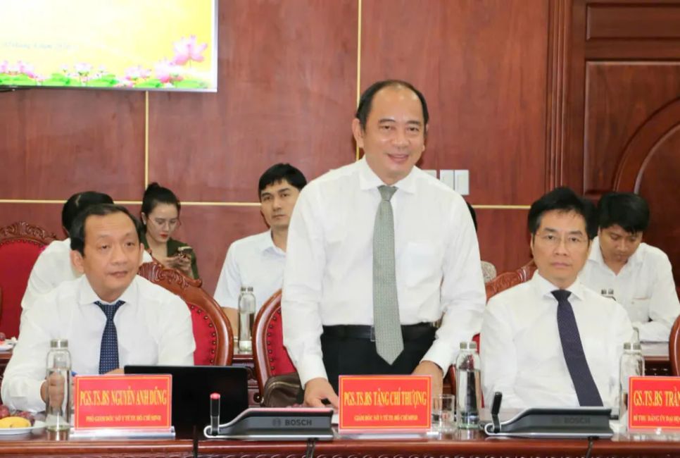 Giám đốc Sở Y tế TPHCM Tăng Chí Thượng phát biểu tại buổi ký kết hợp tác