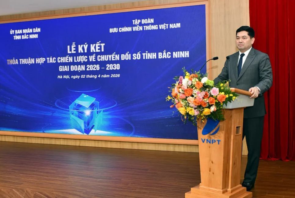 Bí thư Tỉnh ủy Bắc Ninh Nguyễn Hồng Thái phát biểu tại lễ ký kết