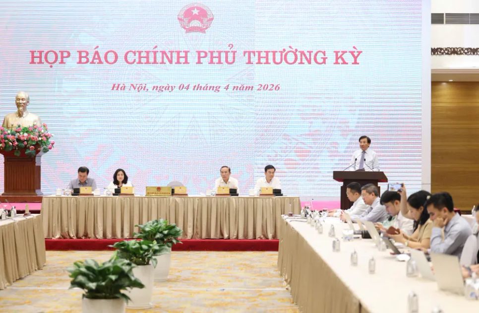 Họp báo Chính phủ thường kỳ, chiều 4-4. Ảnh: QUANG PHÚC Họp báo Chính phủ thường kỳ, chiều 4-4. Ảnh: QUANG PHÚC