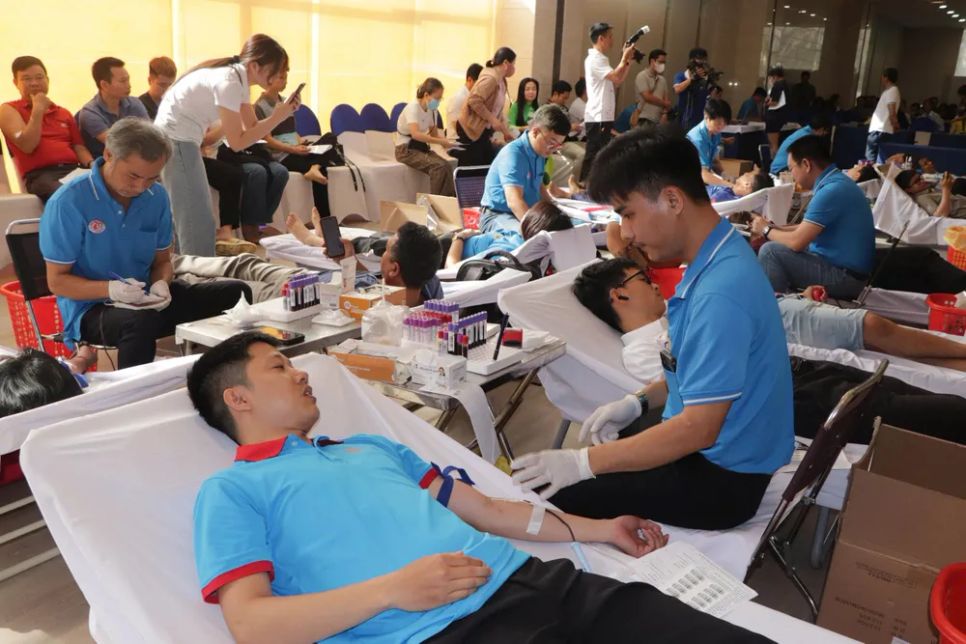 Ban tổ chức ngày hội đã tiếp nhận 259 đơn vị máu. Ảnh: QUANG VŨ