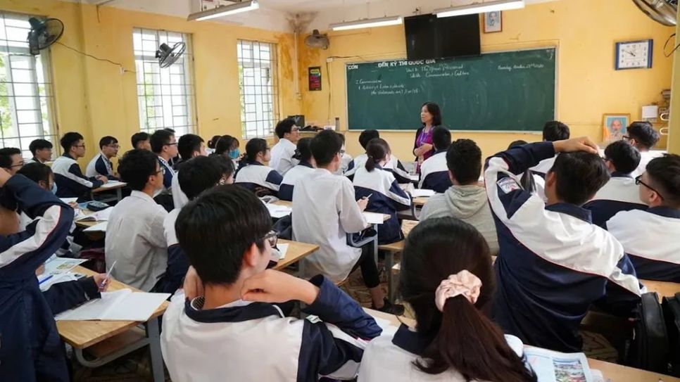 Học sinh lớp 12 Trường THPT Quang Trung (Đống Đa, Hà Nội) “chạy đua” với thời gian chuẩn bị cho kỳ thi tốt nghiệp THPT (ẢNH: PHAN THẢO)