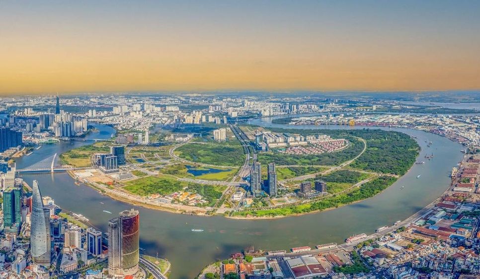 Khu đô thị mới Thủ Thiêm nhìn từ trên cao