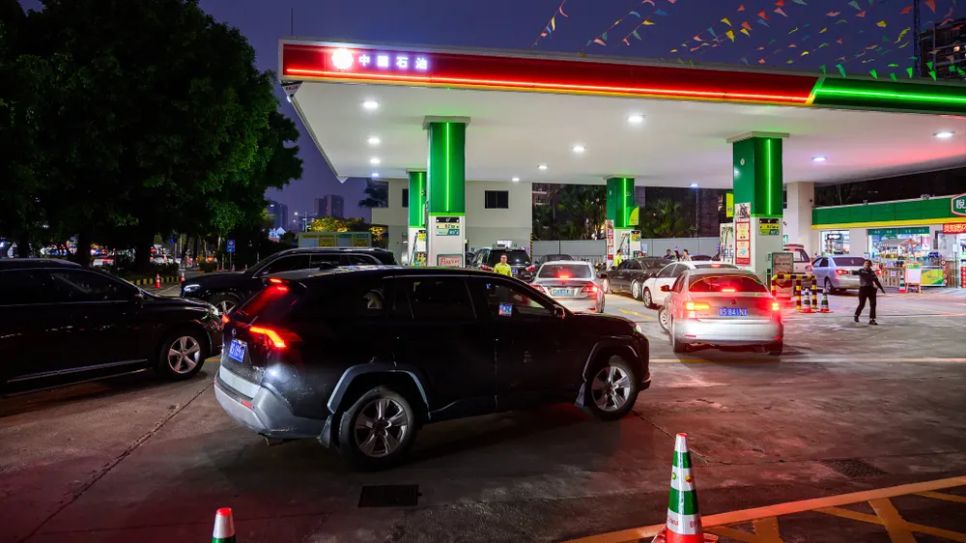 Một trạm xăng tại tỉnh Quảng Đông, Trung Quốc. Ảnh: XINHUA
