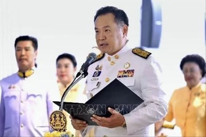 Thủ tướng Thái Lan Anutin Charnvirakul phát biểu tại Bangkok. Ảnh: Kyodo/TTXVN