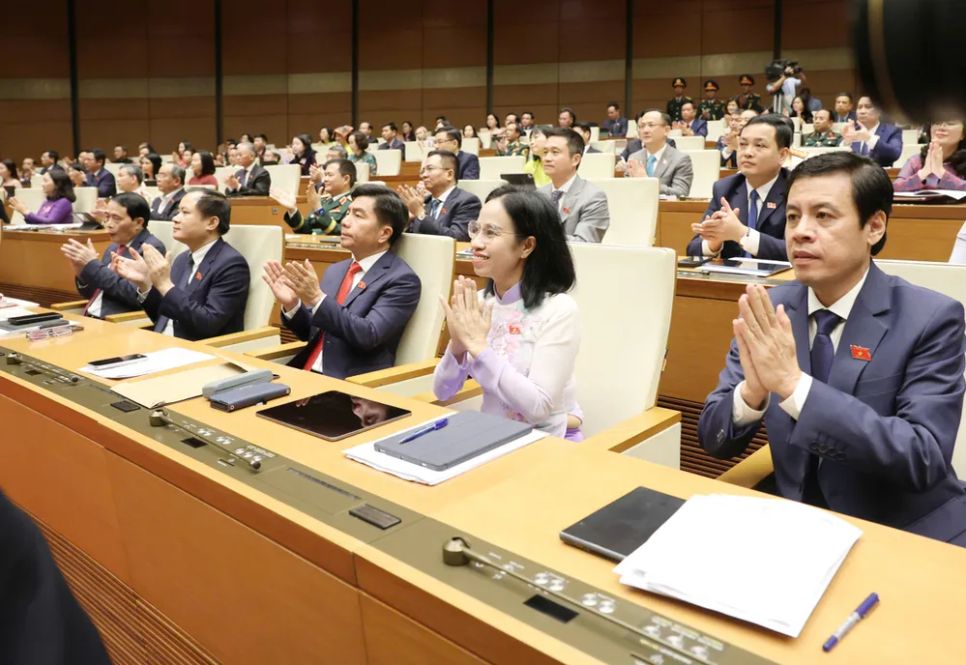 Các đại biểu Quốc hội dự phiên họp sáng 7-4. Ảnh: QUANG PHÚC