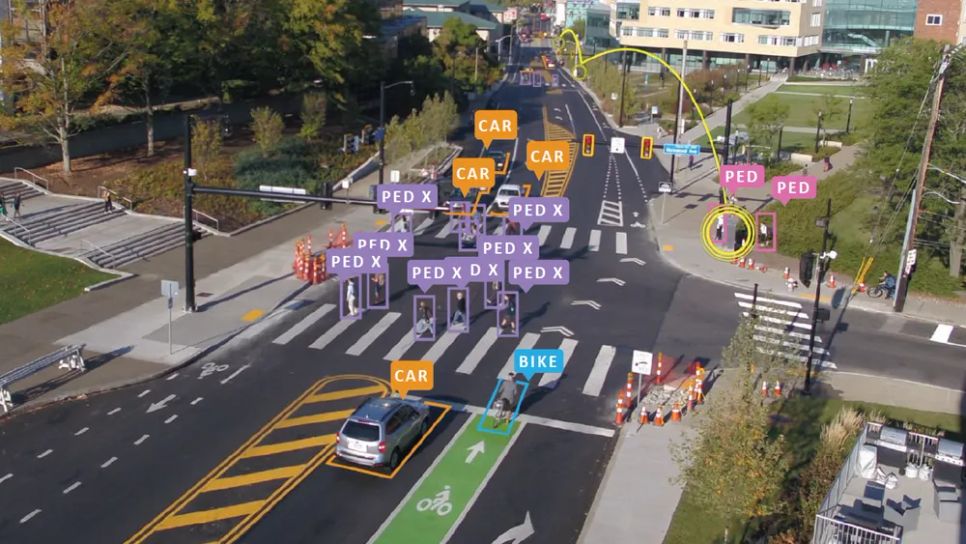 Minh họa nhận diện của hệ thống SURTRAC tại Pittsburgh. Ảnh: pittsburghpa.gov