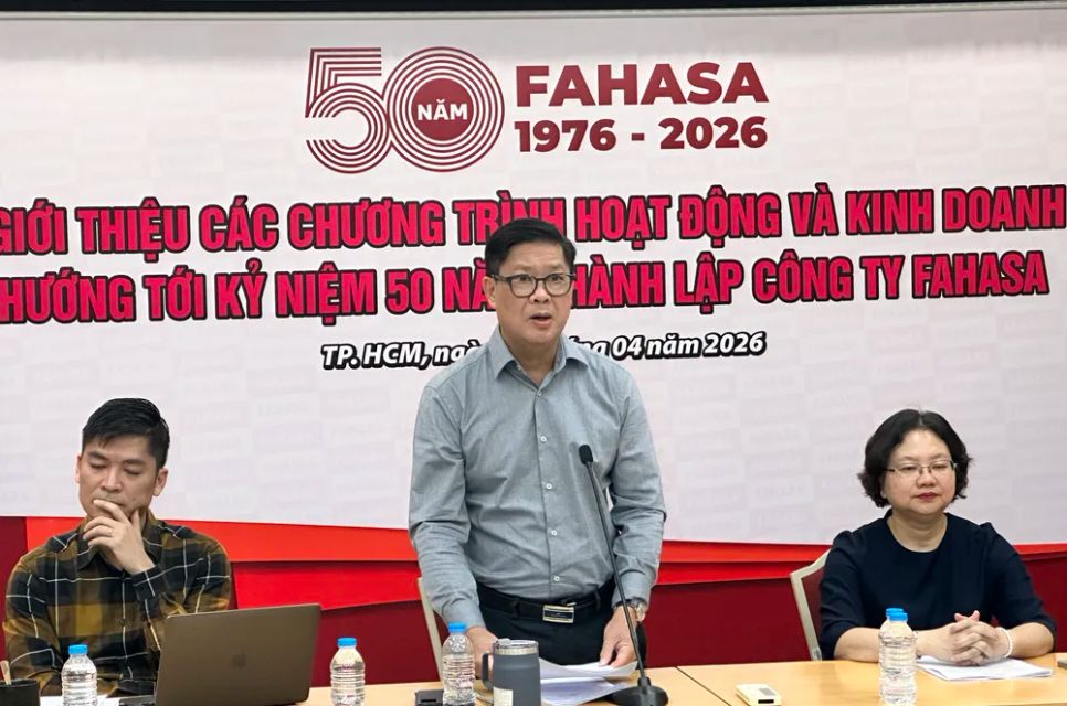 Ông Phạm Minh Thuận, Chủ tịch HĐQT Fahasa thông tin về các hoạt động hướng đến kỷ niệm 50 năm thành lập