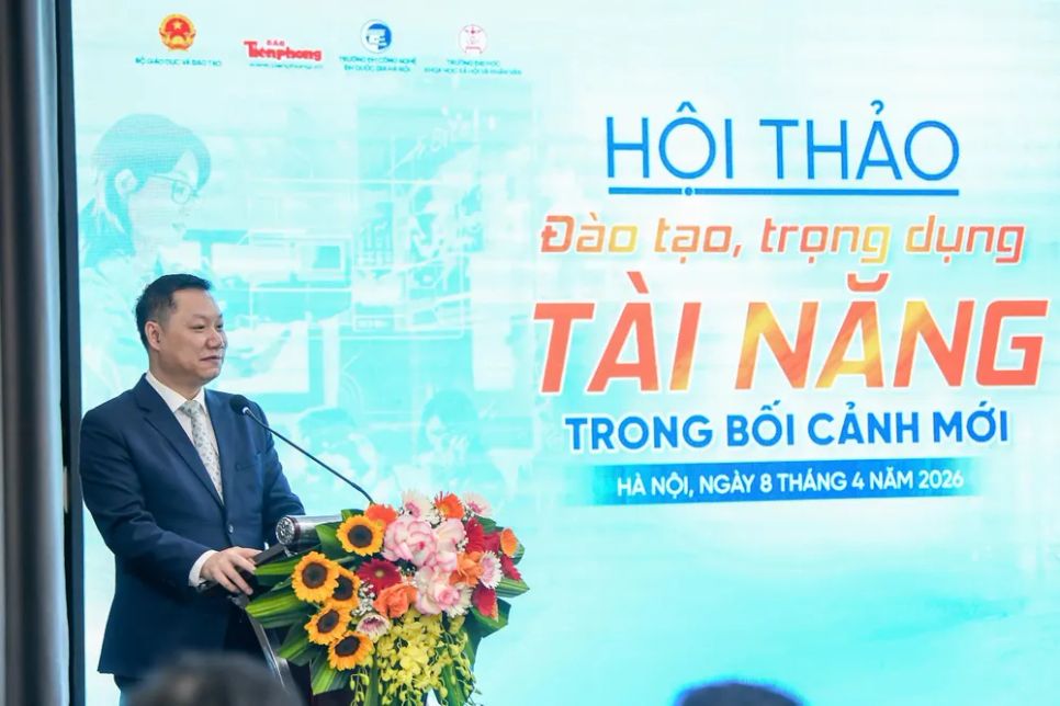 GS-TS Nguyễn Tiến Thảo, Vụ trưởng Vụ Giáo dục Đại học phát biểu tại hội thảo