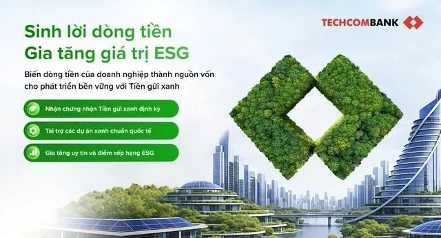 Techcombank ra mắt Tiền gửi Xanh hỗ trợ doanh nghiệp