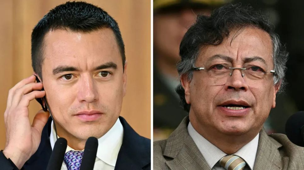 Tổng thống Ecuador Daniel Noboa (trái) và Tổng thống Colombia Gustavo Petro. Ảnh: ROYA NEWS