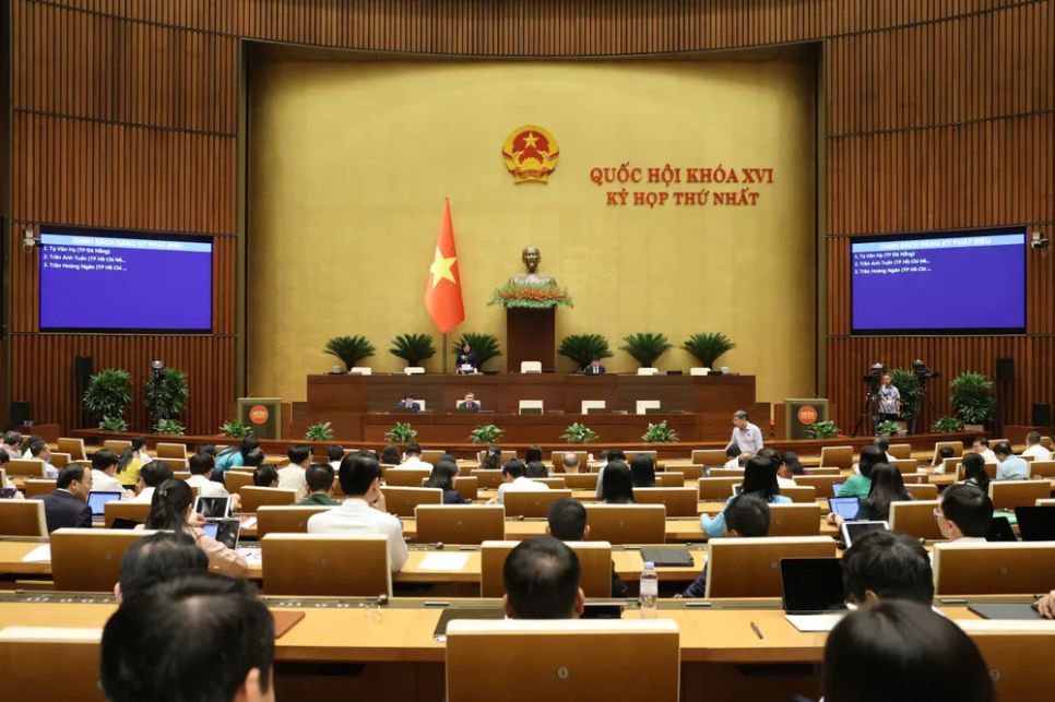 Quang cảnh Quốc hội chiều 10-4. Ảnh: QUANG PHÚC