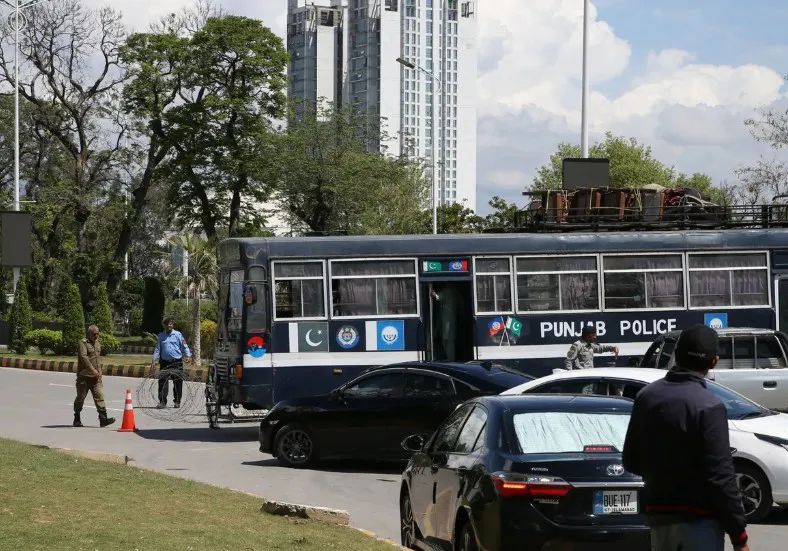 An ninh được tăng cường tại thủ đô Islamabad, Pakistan. Ảnh: ANADOLU An ninh được tăng cường tại thủ đô Islamabad, Pakistan. Ảnh: ANADOLU