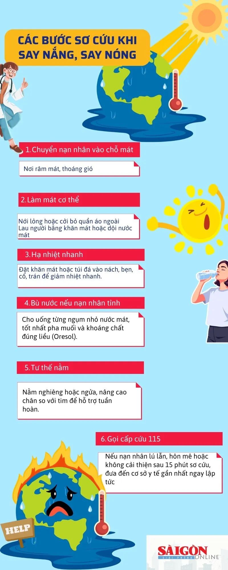 Dấu hiệu nhận biết say nắng, say nóng Dấu hiệu nhận biết say nắng, say nóng