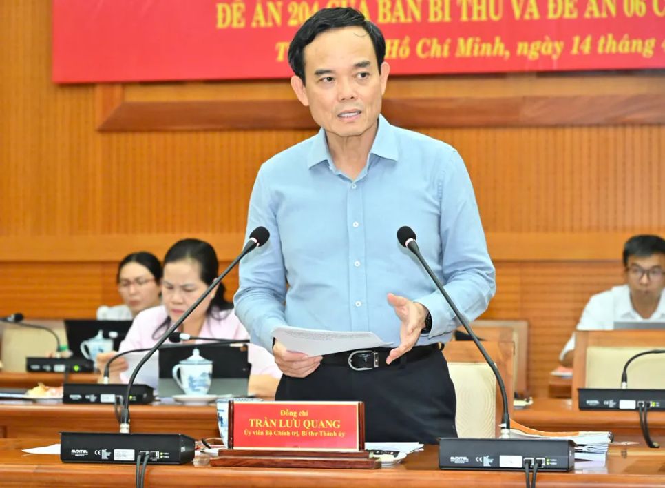 Đồng chí Trần Lưu Quang phát biểu kết luận hội nghị. Ảnh: VIỆT DŨNG