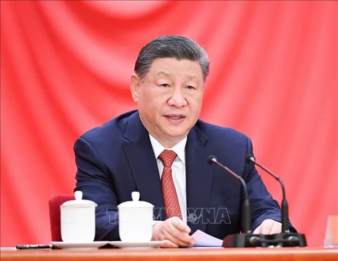 Chủ tịch Trung Quốc Tập Cận Bình phát biểu tại một sự kiện ở Bắc Kinh năm 2025. Ảnh: THX/TTXVN