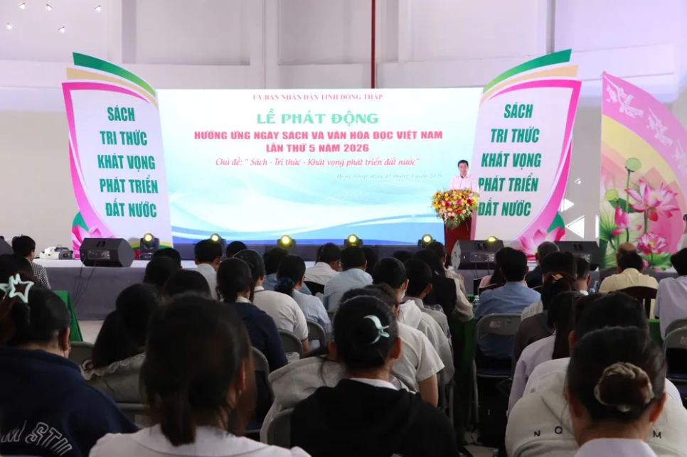 Quang cảnh lễ phát động hưởng ứng Ngày Sách và Văn hóa đọc Việt Nam lần thứ 5 năm 2026