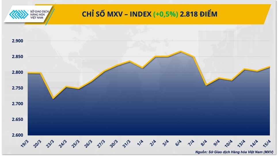 MXV-Index đảo chiều tăng khi dòng tiền trở lại thị trường