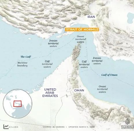 Eo biển Hormuz, tuyến hàng hải quan trọng. Ảnh: AL JAZEERA