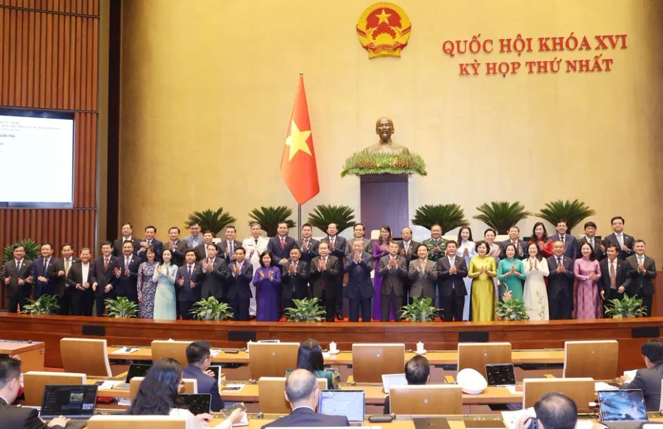 Tổng Bí thư, Chủ tịch nước Tô Lâm và các đại biểu Quốc hội dự phiên họp tại Hội trường Diên Hồng, chiều 20-4. Ảnh: QUANG PHÚC