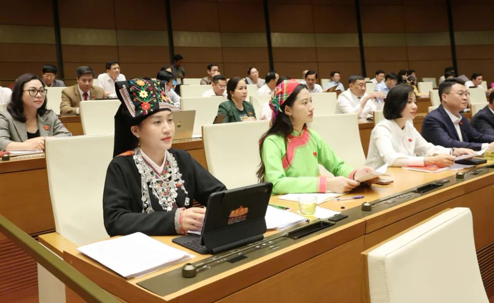 Các đại biểu Quốc hội dự phiên họp chiều 20-4. Ảnh QUANG PHÚC