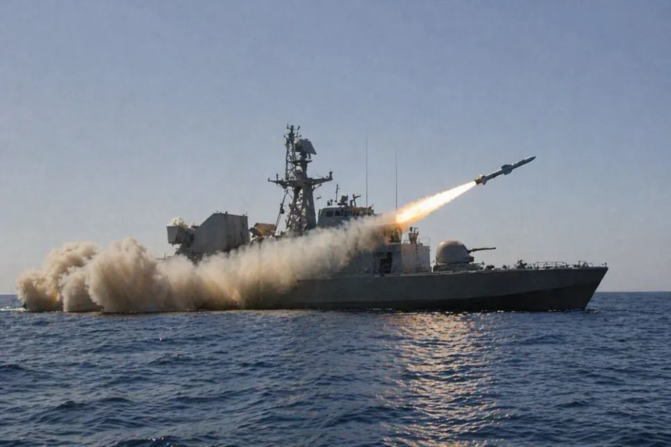 Tàu khu trục phóng tên lửa ở ngoài khơi. Ảnh minh họa.