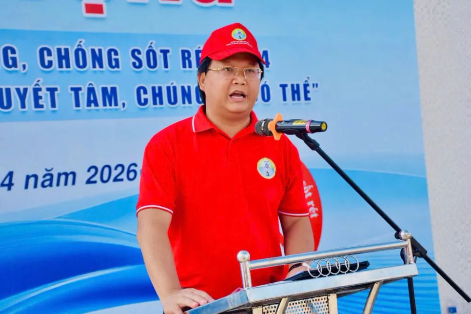 TS. Đoàn Bình Minh, Phó Viện trưởng Viện Sốt rét - Ký sinh trùng - Côn trùng TPHCM phát biểu tại buổi lễ.