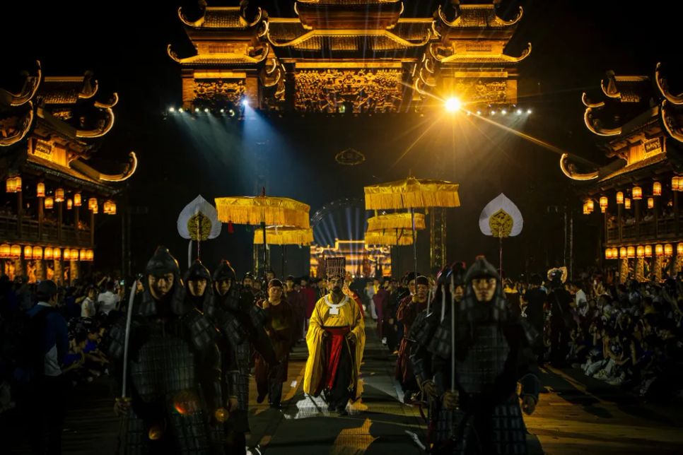 Một cảnh trong Lễ hội Đàn Kính Thiên 2026 với chủ đề “Huyền Thiên Cổ Đàn”. Ảnh: NGỌC ANH