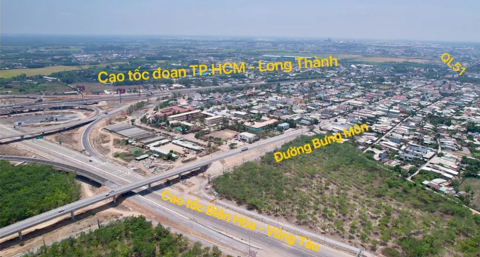 Đường Bưng Môn chạy song song cao tốc đoạn TPHCM - Long Thành