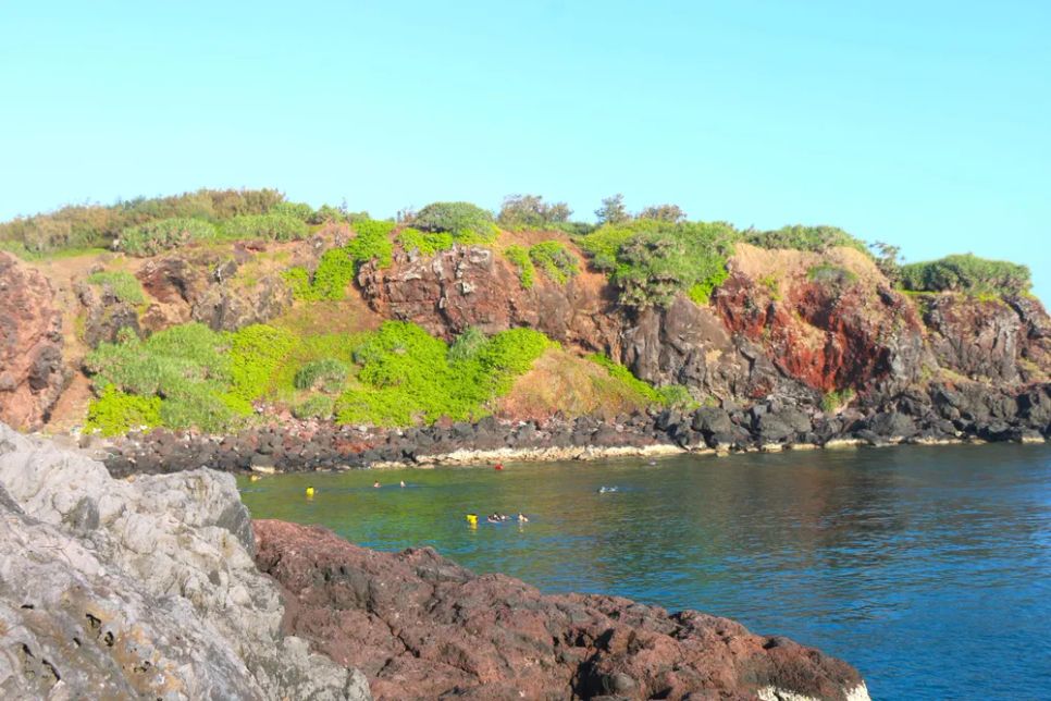 Du khách tắm biển tại khu vực vũng Phật trên đảo Hòn Tranh thuộc đặc khu Phú Quý. Ảnh: TIẾN THẮNG