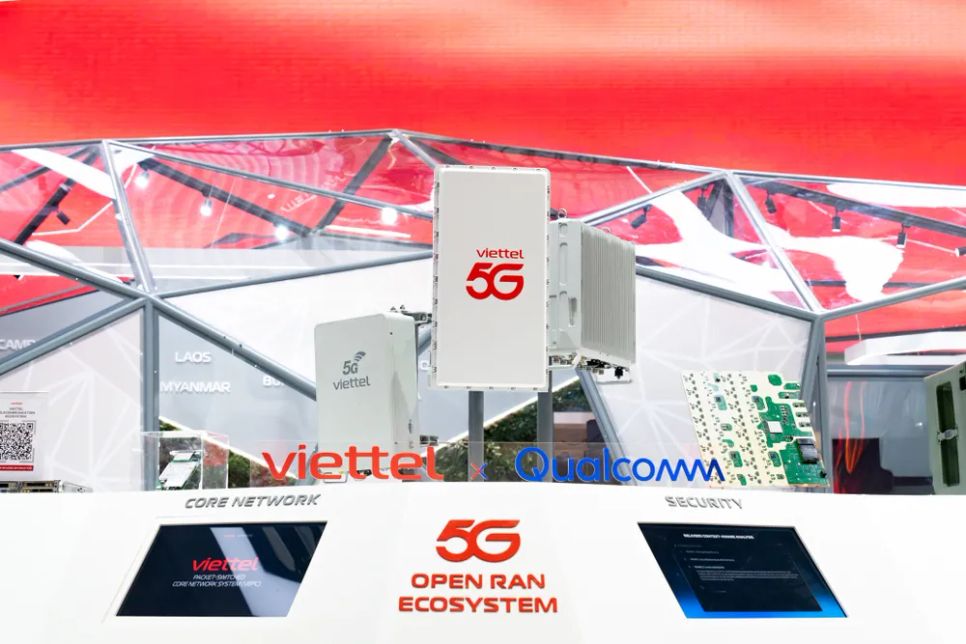 Thiết bị mạng 5G do VHT nghiên cứu sản xuất tham gia triển lãm tại Hội nghị Di động thế giới 2026 (MWC 2026). Ảnh: VTM