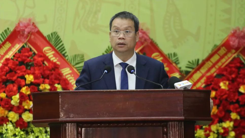 Ông Nguyễn Mạnh Hùng, Chủ tịch UBND TP Đà Nẵng đọc diễn văn tại buổi lễ