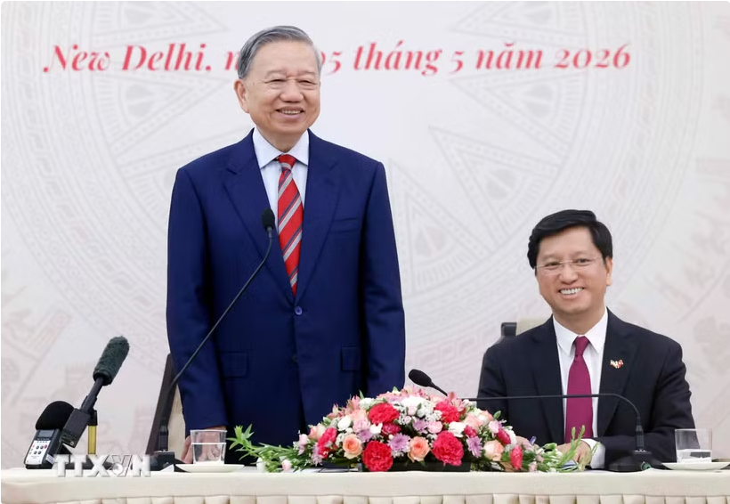 Tổng Bí thư, Chủ tịch nước Tô Lâm phát biểu tại cuộc gặp. Ảnh: TTXVN