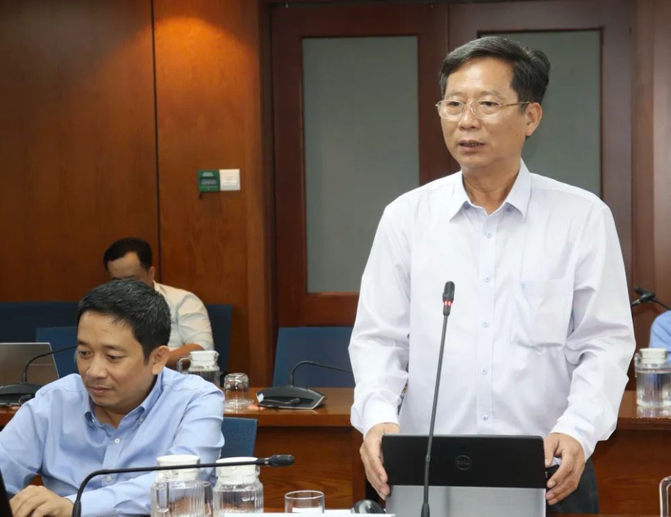 <p> Ông Trần Quang Thái thông tin tại họp báo </p>